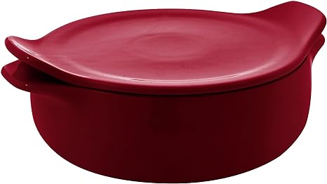 KitchenAid Vitrified Stoneware Round Casserole Baker with Lid/Trivet, 2 Quart