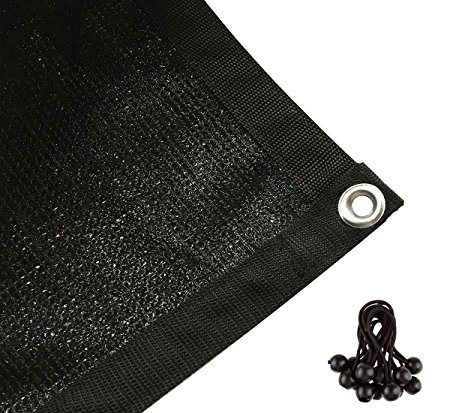 Shatex Shade Fabric Sun Shade Cloth with Grommets for Pergola Cover Canopy 8' x10', Black