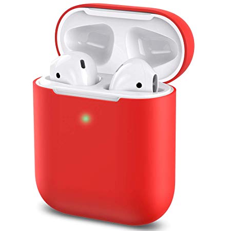 ESR Breeze Series Cover Compatible with AirPods Wireless Charging Case, Scratch-Resistant, Protective, Ultra-Soft, Slim-Fit, Silicone Skin Case (Red)