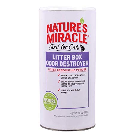 Nature's Miracle Just for Cats Litter Box Odor Destroyer Powder - 20 oz (Pack of 4)