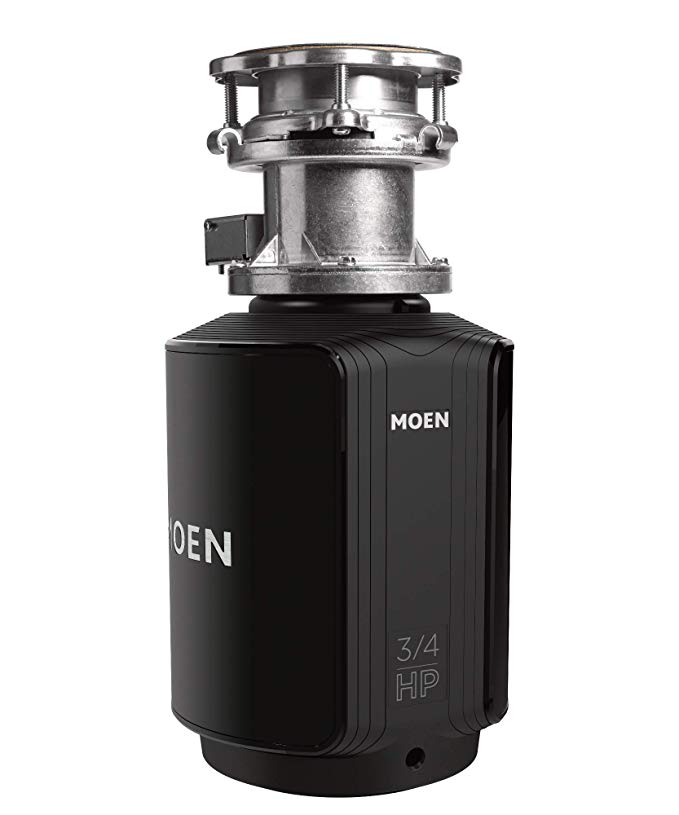 Moen GXB75C Control Activation 3/4 HP Garbage Disposal with Safer Controlled Grinding, Power Cord included