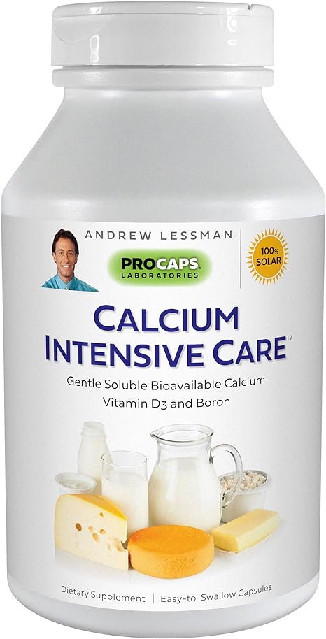 Andrew Lessman Calcium Intensive Care - 60 Capsules - Maintains Healthy Bone and Skeletal Tissues. Vitamin D & Boron. Ultra-Fine, Highly Absorbable Powder in Easy-to-Swallow Capsule. No Additives.