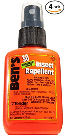 Ben's 30% DEET Mosquito, Tick and Insect Repellent, 1.25 Ounce Pump, Pack of 4