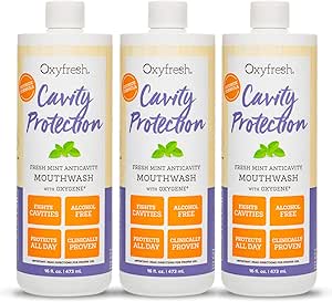 Oxyfresh Cavity Protection Fluoride Mouthwash – Anticavity Mouthwash for Sensitive Teeth – Non-Staining, Kid-Friendly – Lasting Fresh Breath. 3 Pack 16