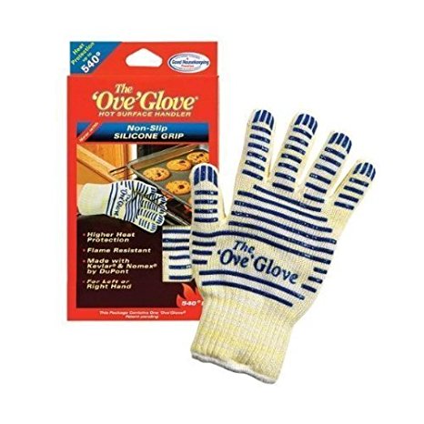 BHQ 1-Pack Cotton Oven Glove,Heat Resistant Surface Handler Charcoal Grill Accessory, Mitt SafeTouch Nitrile Exam Non Latex Smoker Fry Bake, Fireplace Smoking Powder Free for Baking Barbecue,Blue