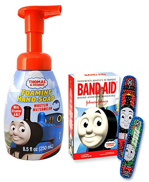 Safety First Thomas The Train Band-aid Brand Bandages! Plus Bonus Thomas & Friends Whistlin' Watermelon Foaming Hand Soap!