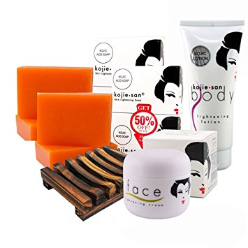 Kojic Acid Soap. Kojie San Whitening Soap COMPLETE KIT with Amazon's #1 Soap Dish