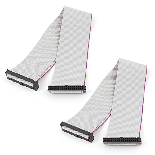 uxcell 2 Pieces FC34P IDC Socket Extension Flat Ribbon Cable, 34Pin 30 cm Length