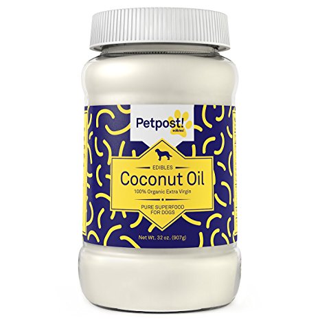 Petpost | Coconut Oil for Dogs - Certified Organic Extra Virgin Superfood for Skin & Coat Hot Spots and Itch - 16 Oz.