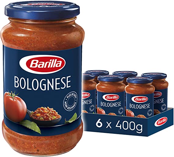 Barilla Pasta Sauce, Bolognese, Perfect with Spaghetti Pasta, Authentic Italian Taste, Bulk Pack of 6 x 400g