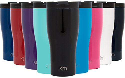 Simple Modern 15oz Journey Tumbler with Leak Proof Lid - Vacuum Insulated Double-Walled 18/8 Stainless Steel Hydro Closing Travel Mug - Coffee Cup Flask - Midnight Black