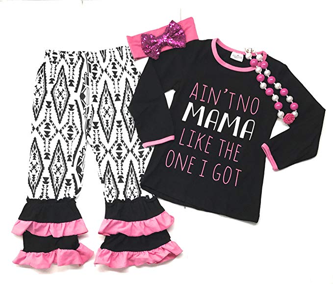 Toddler Girl's Ain't No Mama Like The One I Got Tribal Pant Outfit Baby Infant Boutique Clothing Set