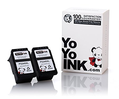 YoYoInk Remanufactured Canon PG-245 XL Ink Cartridge Replacement 2-Pack (2 Black) - Pixma MX492