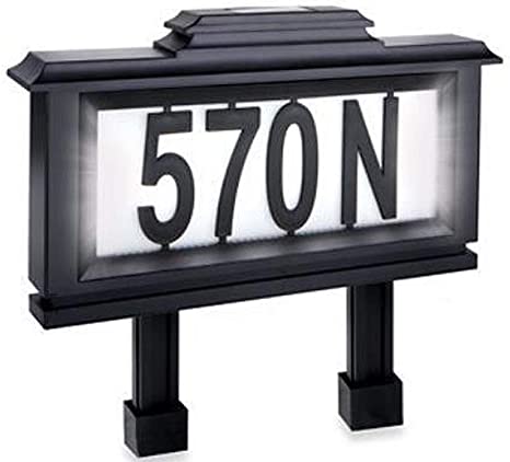 Black Series 52 Piece Solar-Powered Lighted Address Plaque / Stake