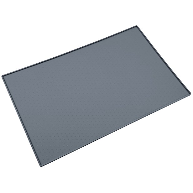 ONSON Dog Feeding Mat - 18.8" x 11.76" FDA Grade Silicone Waterproof Pet Food Mat - Non Slip Dog Bowl - Gray