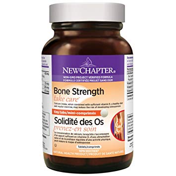 New Chapter Calcium Supplement with Vitamin K2   D3 - Bone Strength Clinical Strength Plant Calcium with Vitamin D3   Magnesium - 240 ct Tiny Tabs