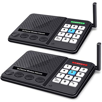 Intercoms Wireless for Home - 1 Mile Range 10 Channel 3 Code Wireless Intercom System for Business Office   Room to Room Intercom Home System (2 Packs)