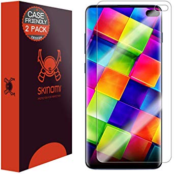 Samsung Galaxy S10 Plus Screen Protector (S10  6.4")(Case Compatible)(2-Pack), Skinomi TechSkin Full Coverage Screen Protector for Samsung Galaxy S10 Plus Clear HD Anti-Bubble Film