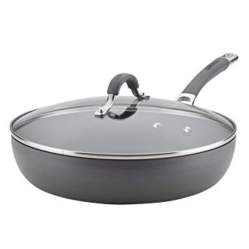 Circulon 83907 12" Covered deep Hard Anodized Aluminum Skillet 12 Inch Gray