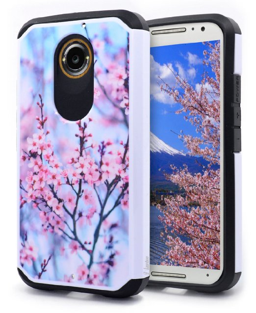 Moto X 2nd Gen Case NageBee - Heavy Duty Defender Dual Layer Protector Hybrid Case for Motorola Moto X 2nd Generation 2014 Hybrid Pink Plum