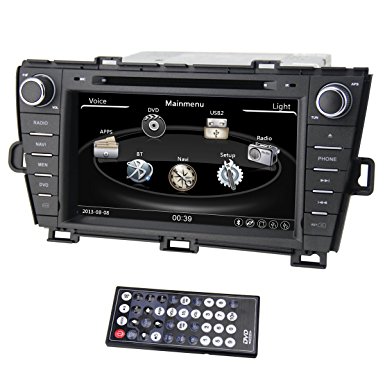 Zestech 7 inch for Toyota Prius 2009-2013 In Dash HD Touch Screen Car DVD Player GPS Navigation Stereo Support Bluetooth/SD/USB/Ipod/FM/AM Radio/DVR/3G/AV-IN/1080P with North and South America Map and free Reverse Backup Rear View Camera as Gift