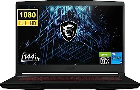 MSI 15.6" FHD 144Hz Gaming Laptop, Intel Core i5-11400H Processor, NVIDIA GeForce RTX 3050, 16GB DDR4 RAM, 1TB PCIe SSD, WiFi, Webcam, Backlit Keyboard, Windows 11 Home, Black