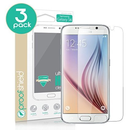 Galaxy S6 Screen Protector, Proof Shield Ultra Clear High Definition (HD) Screen Protectors for Samsung Galaxy S6 Smartphone (2015 Version) [3 Pack] [Lifetime Warranty]