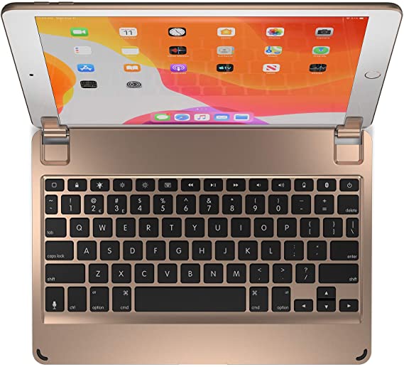Brydge 10.2 Keyboard for Apple iPad (2019) | Aluminum Bluetooth Keyboard with Backlit Keys (Gold)