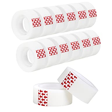 Invisible Tapes, Deli 12-Rolls Invisible Tape 3/4 x 1000 Inches, Numerous Applications Stationery Transparent Tape for Office Home School
