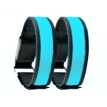 Box of 2 - LED Armband / Wristband / Bracelet for Running At Night - 3 Settings: Fast Pulse, Slow Pulse, Steady - Safe & Bright