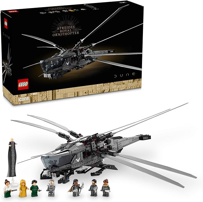 LEGO Icons Dune Atreides Royal Ornithopter 10327, Collectible Dune Inspired Model for Build and Display, Adult Gift Idea for Sci-Fi Movie Fans, 8 Dune Minifigures