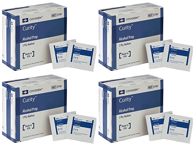 Covidien 5750 Curity Alcohol Prep, Sterile, Medium, 2-ply (Pack of 200) (Four Pack)