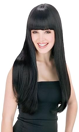 Fun World Cher Womens Pop Star Long Straight Black Wig, Standard