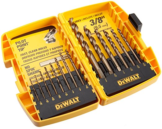 DEWALT DW1169 14-Piece Pilot-Point Twist Drill Bit Assortment