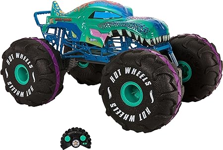 Hot Wheels RC Monster Trucks 1:6 Scale Mega-Wrex, Large Remote-Control Toy Truck, All-Terrain Tires, 2ft  Long