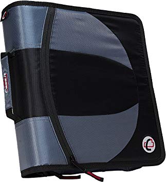 Case-it Dual 2-in-1 Zipper D-Ring Binder, 2 Sets of 1.5-Inch Rings with Pencil Pouch, Black, DUAL-101-BLK