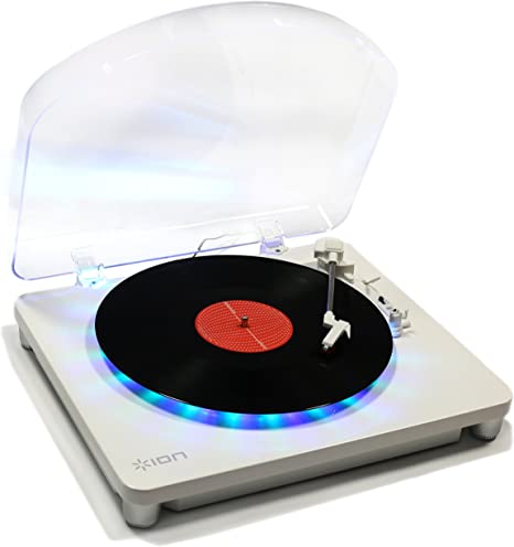 ION Audio Photon LP | 3-Speed Lighted Turntable with Multi-Color LEDs, USB Conversion, and Diamond-Tipped Stylus