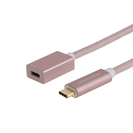 USB Type C Cable, CableCreation 3.3 Feet Super Speed Gen 2 (10Gbps) USB 3.1 Type C Male to Female Extension Cable, 1M/Rose Gold