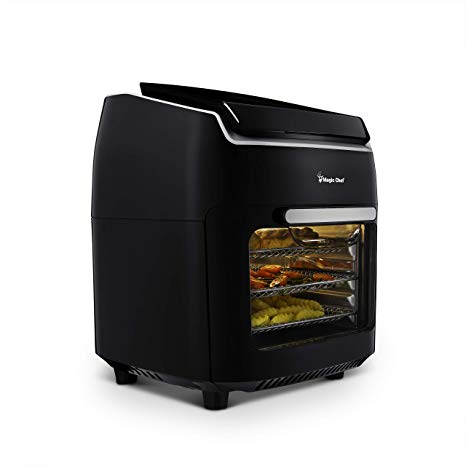 Magic Chef Air Fryer Oven 10.5 Quart Digital Display Airfryer, Convection Toaster, Dehydrator, and Rotisserie, MAF105BKD0 Black, Medium
