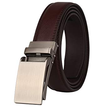 Dante men's Ratchet Click Slide Dress Belt with Genuine Leather,Trim to Fit