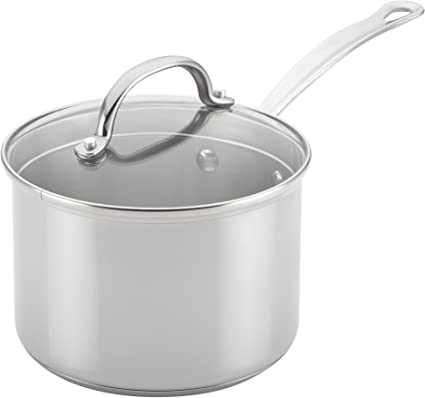 Farberware Millennium Stainless Steel Sauce Pan/Saucepan with Lid, 3 Quart, Silver