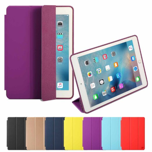 iPad Pro 9.7 Case Zover Ultra Slim Lightweight Smart-shell Stand Cover Case With Auto Wake / Sleep for Apple iPad Pro (2016 edition) 9.7 inch iOS Tablet Purple