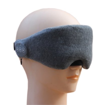 Mmuss Wireless Bluetooth Music Eye Patch Velvet Eye Mask Headphone Eye Wear Call Answer Ears-free Eye Shade for Sleeping Great for Travel Gray