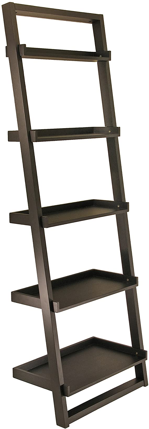 Winsome Wood Bailey Leaning 5-Tier Shelving Unit, Black