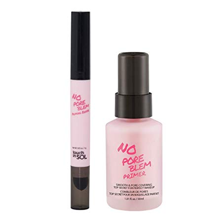 TOUCH IN SOL No Pore Blem Primer 1.01 fl.oz(30ml)   Priming Eraser Set/Face Makeup Primer, Big Pores Perfect Cover, Skin Flawless and Glowing, Long Lasting Makeup's Staying