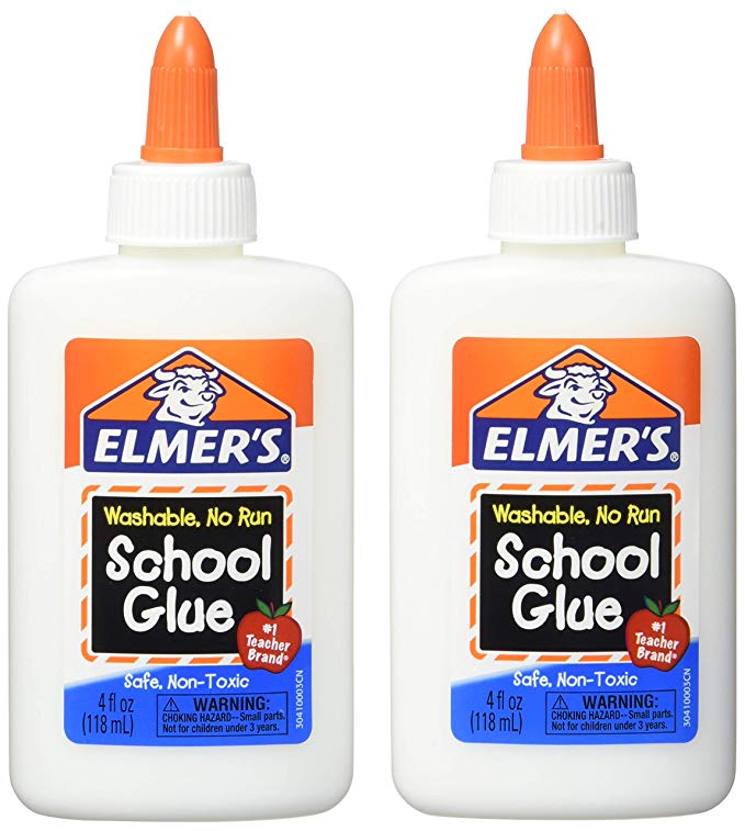 Elmers Washable No-Run School Glue, 4 oz, 1 Bottle (E304) - Pack of 2