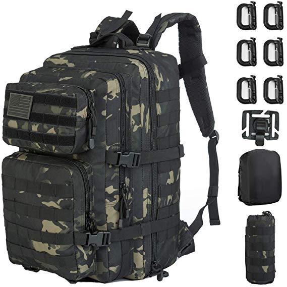 GZ XINXING 43L Large 3 day Molle Assault Pack Military Tactical Army Backpack Bug Out Bag Rucksack Daypack
