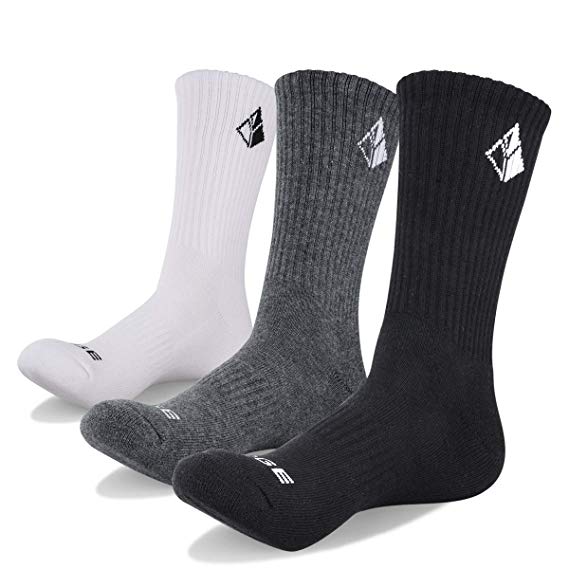 YUEDGE Men's Wicking Cushion Performance Athletic Outdoor Sports Crew Socks