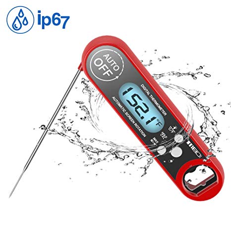 MEIDI Food Thermometer Waterproof Digital Cooking Kitchen Meat Thermometer (Red)