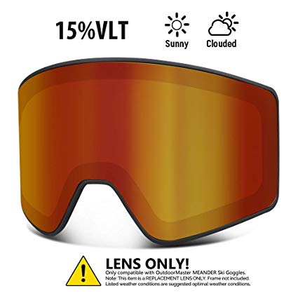 OutdoorMaster Meander Ski Goggles - Interchangeable Lens Ski & Snowboard Goggles with Flat, Cylindrical Style Lens, OTG, Anti-Fog & 100% UV400 Protection - for Men, Women & Youth